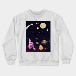 A talk with the Moon Crewneck Sweatshirt